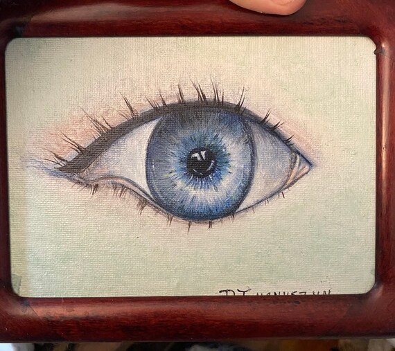 5x7 eyeball eye oil painting on canvas with frame Etsy