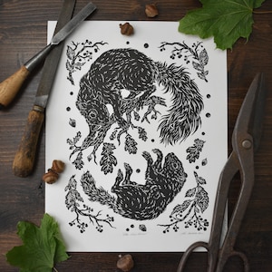 SECONDS: The Long Harvest Linocut Print, Block Print
