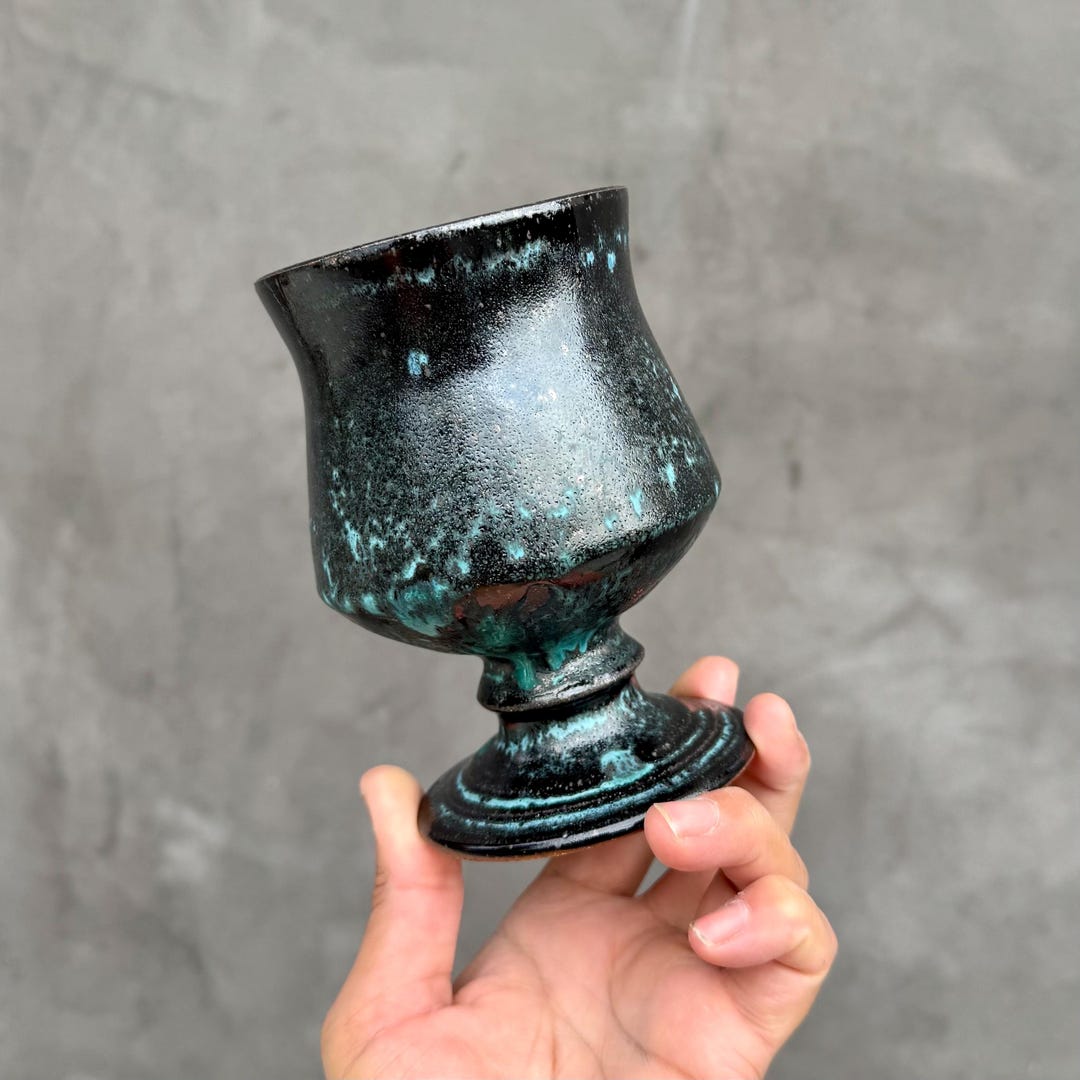 Handmade Ceramic Wine Goblet: Wheel Thrown Pottery - Etsy