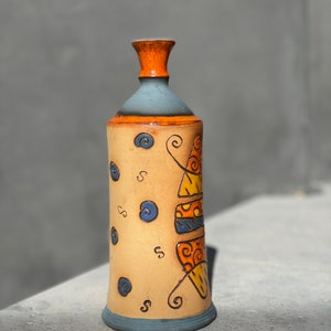 Handmade Ceramic Bottle.Ceramic vase.Ceramics and Pottery, Handmade and Hand Painted Ceramics, Art pottery image 3