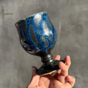 Handmade ceramic Goblet. Wheel Thrown ceramic goblet.Wine goblet .Pottery goblet.Unique wine goblet.#2