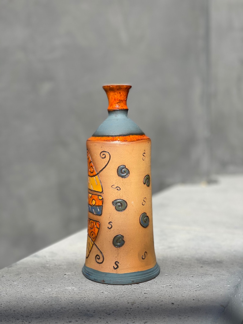 Handmade Ceramic Bottle.Ceramic vase.Ceramics and Pottery, Handmade and Hand Painted Ceramics, Art pottery image 5