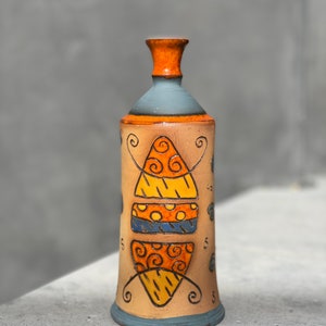 Handmade Ceramic Bottle.Ceramic vase.Ceramics and Pottery, Handmade and Hand Painted Ceramics, Art pottery image 2