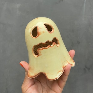 Halloween decor, Handmade ceramic pottery ghost,candle holder ,ghost lanterns