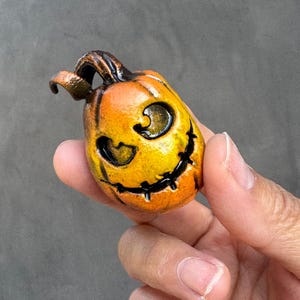 Tiny Jack-o’-lantern, Halloween Ceramic pumpkin,little pumpkin, ceramic art,pumpkin decor,mini pumpkin