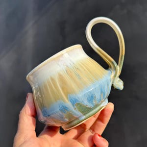 Wheel thrown ceramic dripping mug.Handmade Coffee/Tea mug.Eco-Friendly ceramic mug.Ceramic Mug .