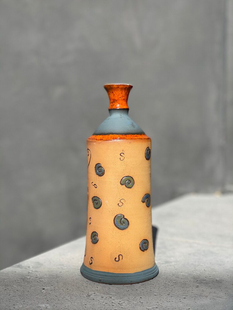 Handmade Ceramic Bottle.Ceramic vase.Ceramics and Pottery, Handmade and Hand Painted Ceramics, Art pottery image 4