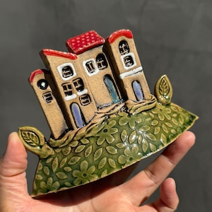 Handmade Ceramic Cottage: Miniature House Planter Decor