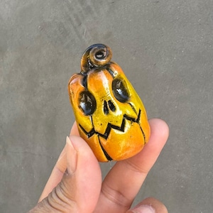 Tiny Jack-o’-lantern, Halloween Ceramic pumpkin,little pumpkin, ceramic art,pumpkin decor,mini pumpkin