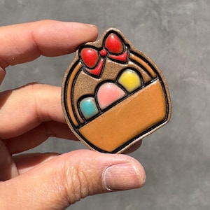 Handmade Easter Basket Ceramic Fridge Magnet