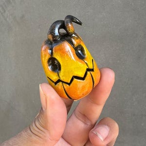 Tiny Jack-o’-lantern, Halloween Ceramic pumpkin,little pumpkin, ceramic art,pumpkin decor,mini pumpkin