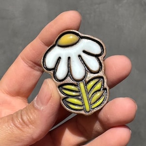 Handmade Ceramic Flower Fridge Magnet