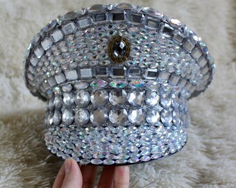 Jewelled Festival Hat - Pink with HENS letters main image 0
