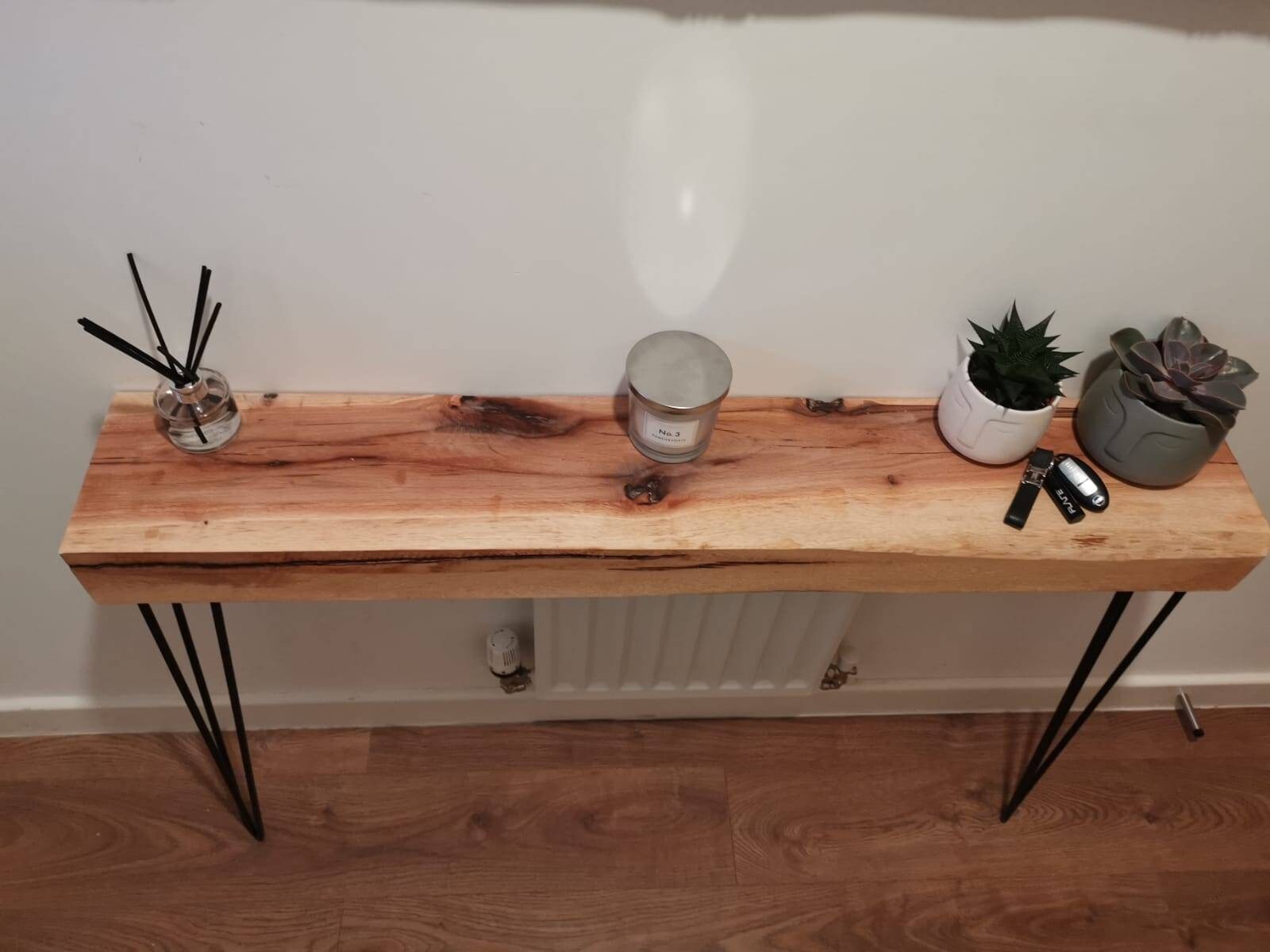 Solid Oak Entryway Table Hairpin Legs Hallway Table Rustic Etsy UK