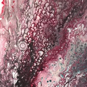 May include: Abstract painting with swirling patterns in shades of pink, purple, black, and white. The painting has a textured, bubbly appearance. The text "Detail #9" is visible in the lower left corner.