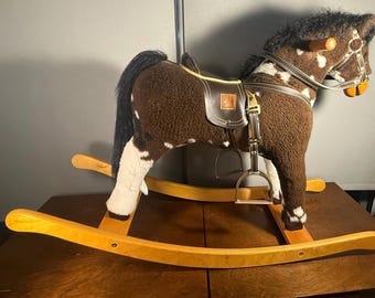 Rocking Horse with Saddle and Metal Stirrups - Great Condition