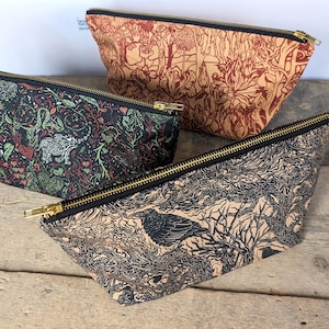 Large Cosmetic Case - made in UK | multiple designs - waterproof lining with durable zip, travel, makeup toiletry bag