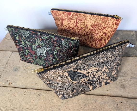 Large Cosmetic Case - made in UK | multiple designs - waterproof lining with durable zip, travel, makeup toiletry bag