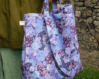 Large tote bag - Heuchera Palace Purple | Double handled on thick cotton | Luxury Eco Bag | shopping, market, botanical, made in England