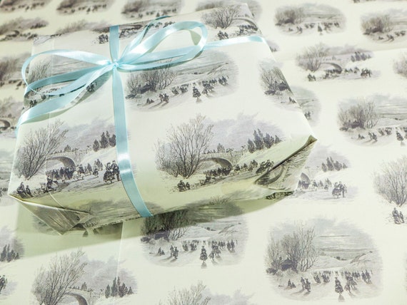 Vintage Winter Wonderland Printed Tissue Paper Gift Wrap Christmas