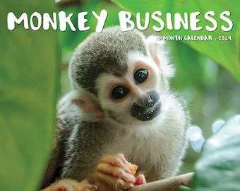 Monkey Business 2024 12" x 12" Wall Calendar