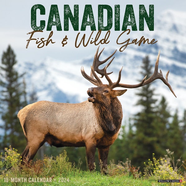 Canadian Fish & Wild Game 2024 12" x 12" Wall Calendar (Wildlife)