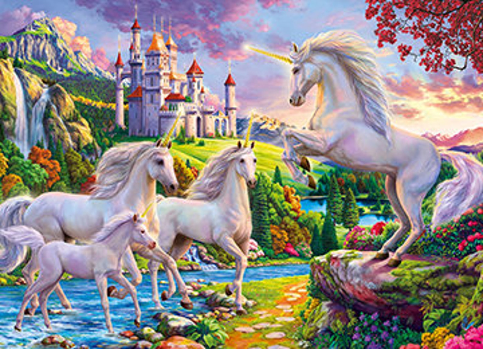 Unicorns & Castle 1000 Piece Jigsaw Puzzle | Etsy