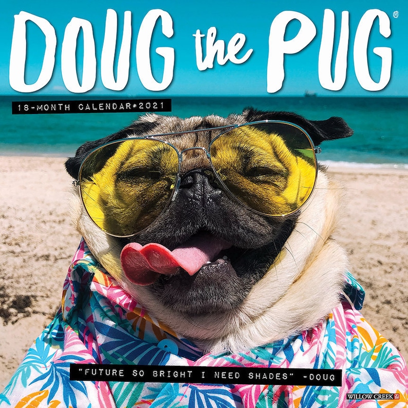 2021 Doug the Pug Wall Calendar Etsy
