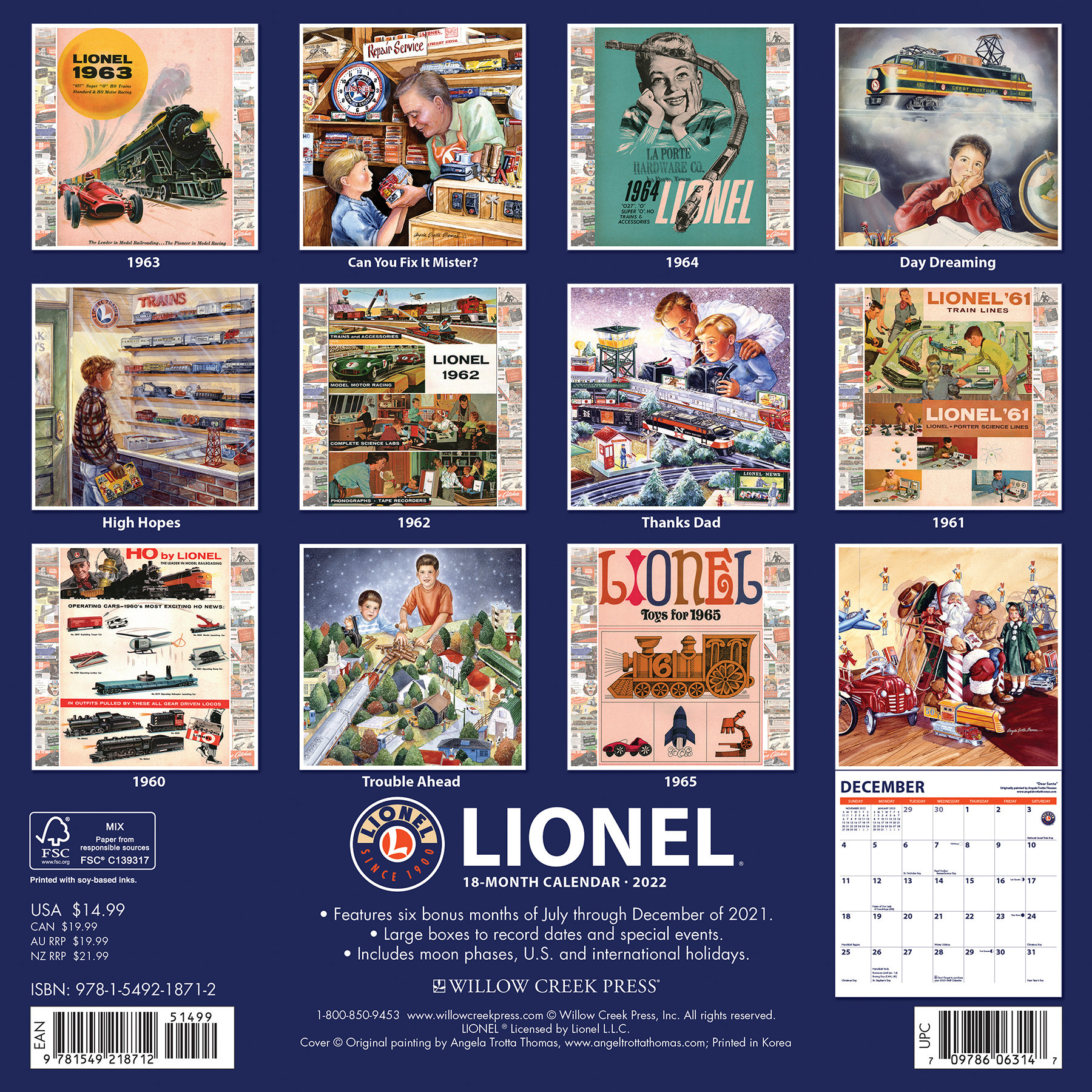 Lionel Trains 2022 Wall Calendar Etsy