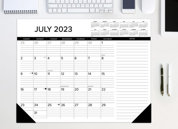 Black & White 2023 22 X 17 Large Monthly Deskpad - Etsy