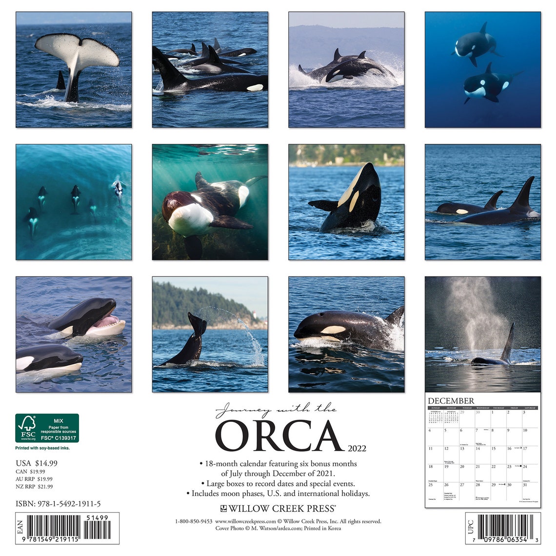 Orca Journey With the 2022 Wall Calendar | Etsy