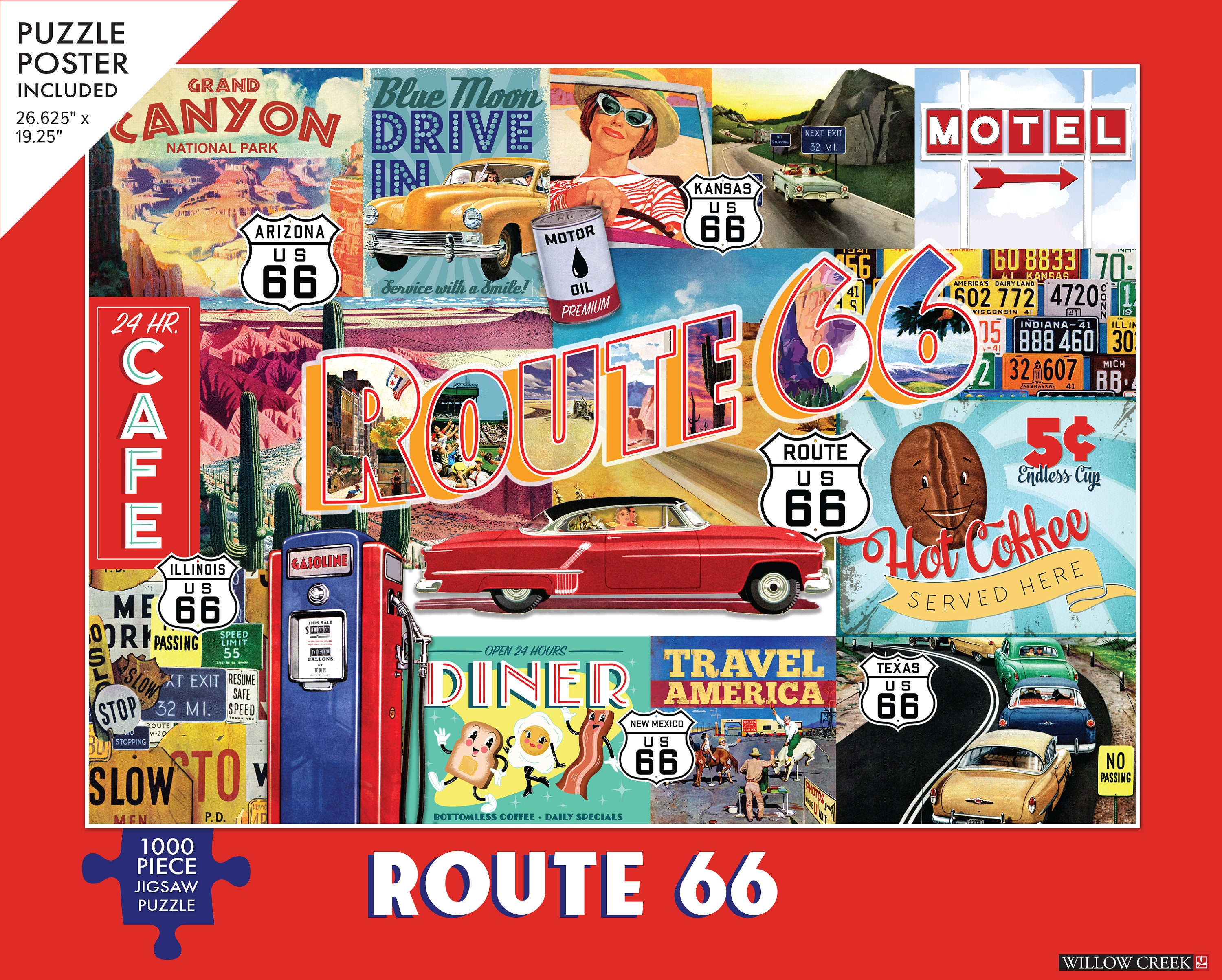 激レア！缶入り ROUTE 66 US 1000ピース ジグソーパズル 激レア！缶入り ROUTE 66 US 1000ピース ジグソーパズル