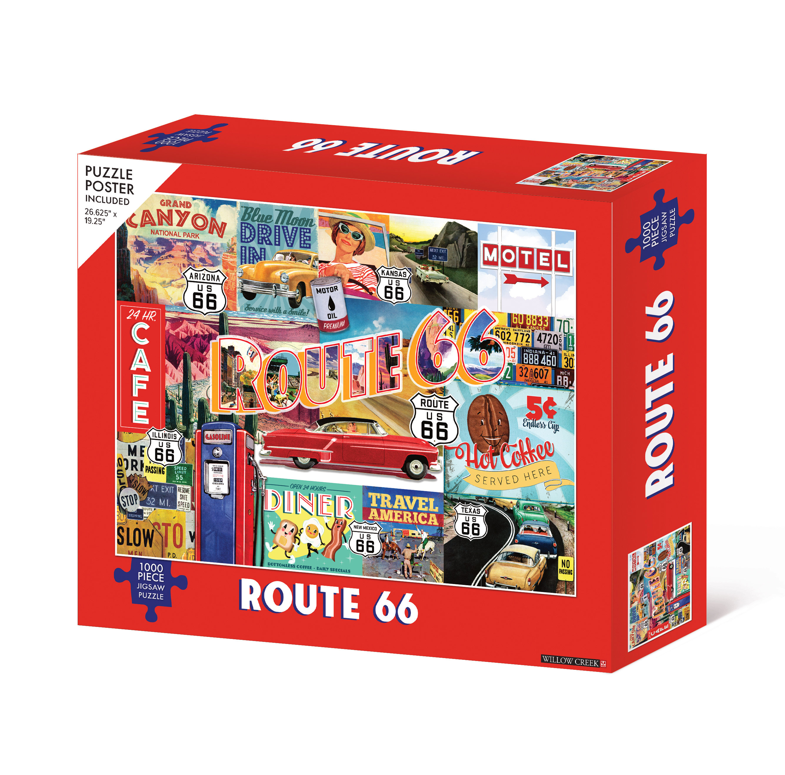 激レア！缶入り ROUTE 66 US 1000ピース ジグソーパズル Amazon.com: Route 66 1000 Piece Puzzle : Toys & Games