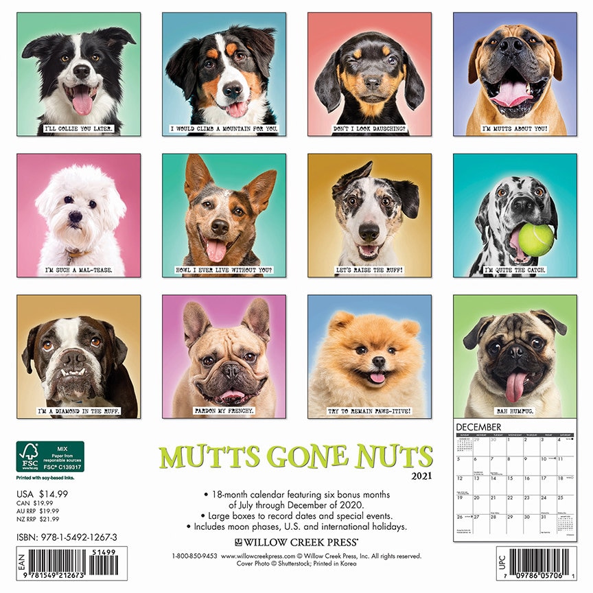 2021 Mutts Gone Nuts Wall Calendar Etsy