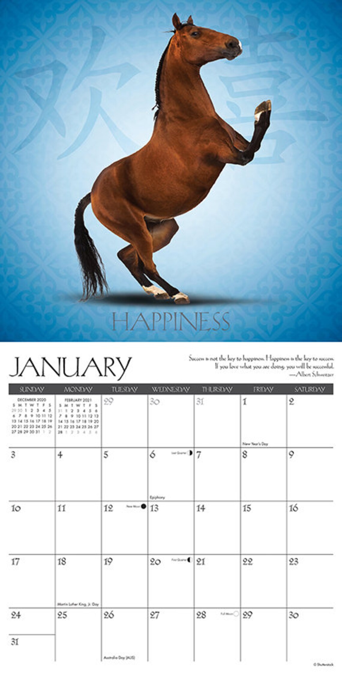 2021 Horse Yoga Wall Calendar Etsy