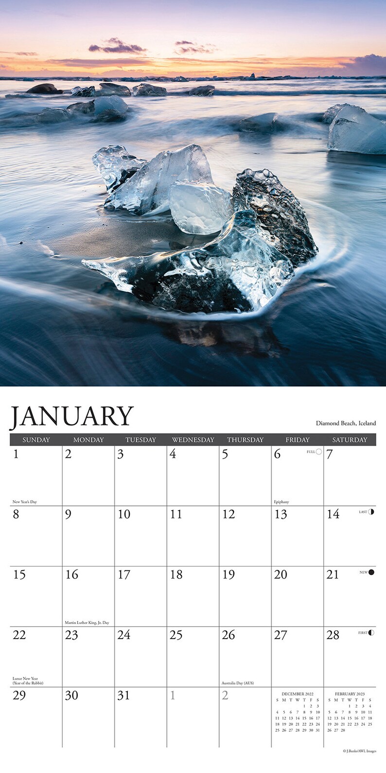 Ocean View 2023 12 X 12 Wall Calendar - Etsy