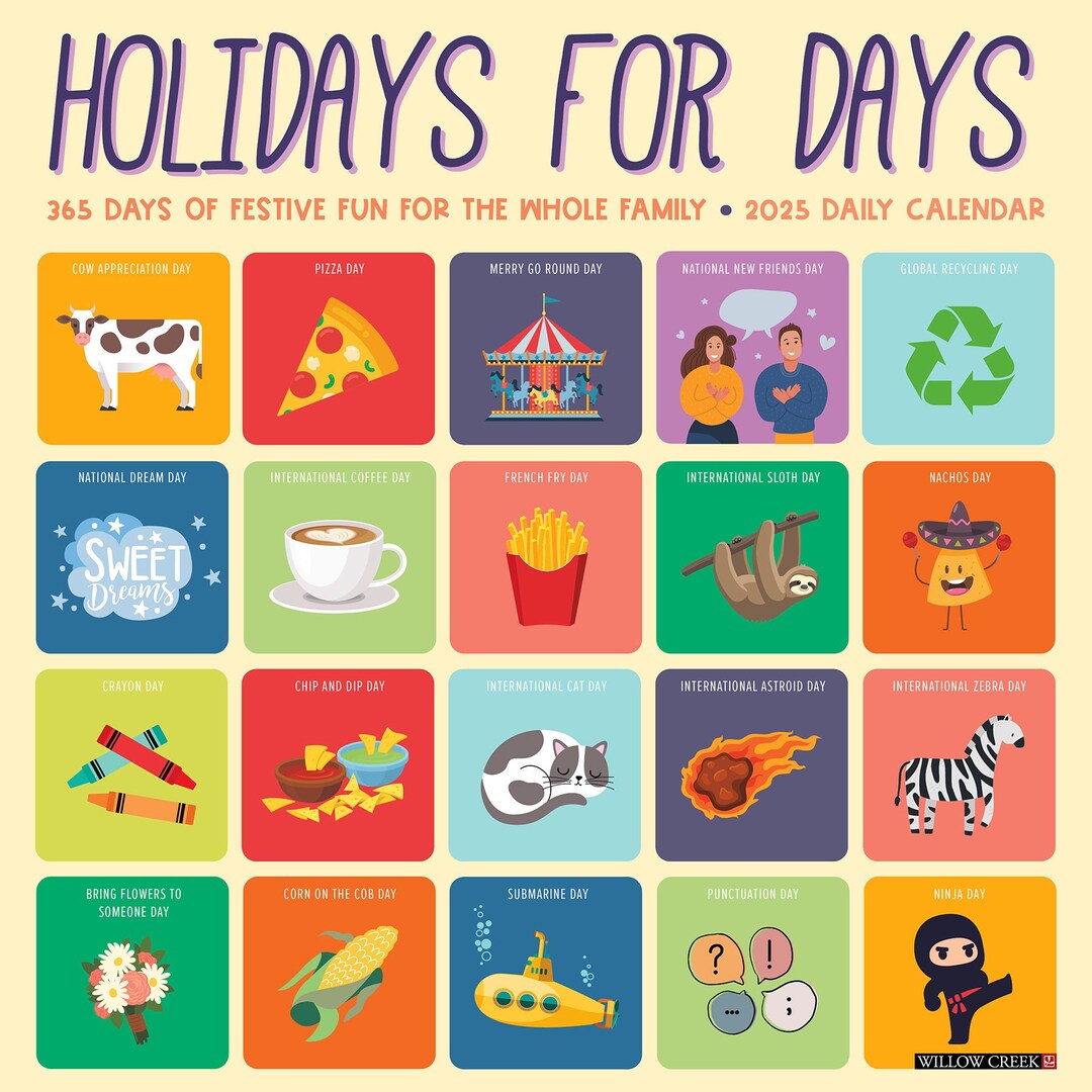 Holidays for Days 2025 12 quot X 12 quot Wall Calendar Etsy Holidays for Days 2025 12 quot X 12 quot Wall Calendar Etsy