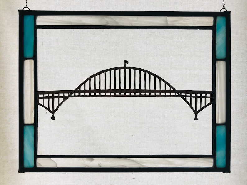Stained Glass Fremont Bridge 10 X 13 Etsy