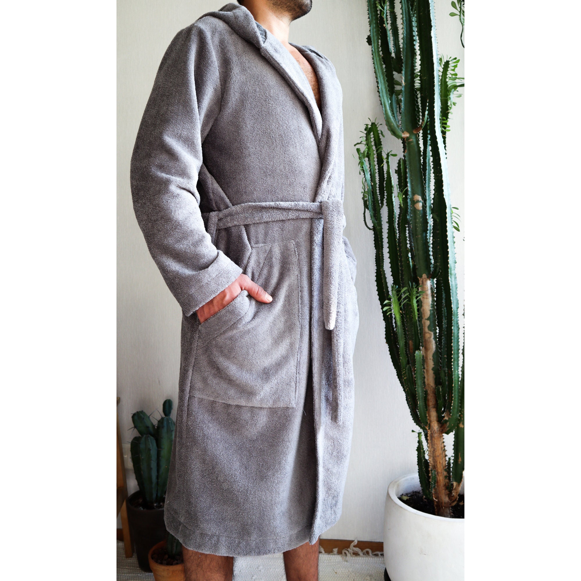 Hommy Robe Bamboo Robe.terry Cloth Robe.cotton Robe.men's Robe.hooded Bathrobe ...