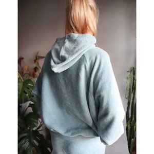 Ready to ship.Green Bamboo Cotton loungewear.Loose fit hoodie.Kangaroo pocket.Oversized sweatshirt.Fluffy hoodie.Bamboo terra sweatshirt. image 5