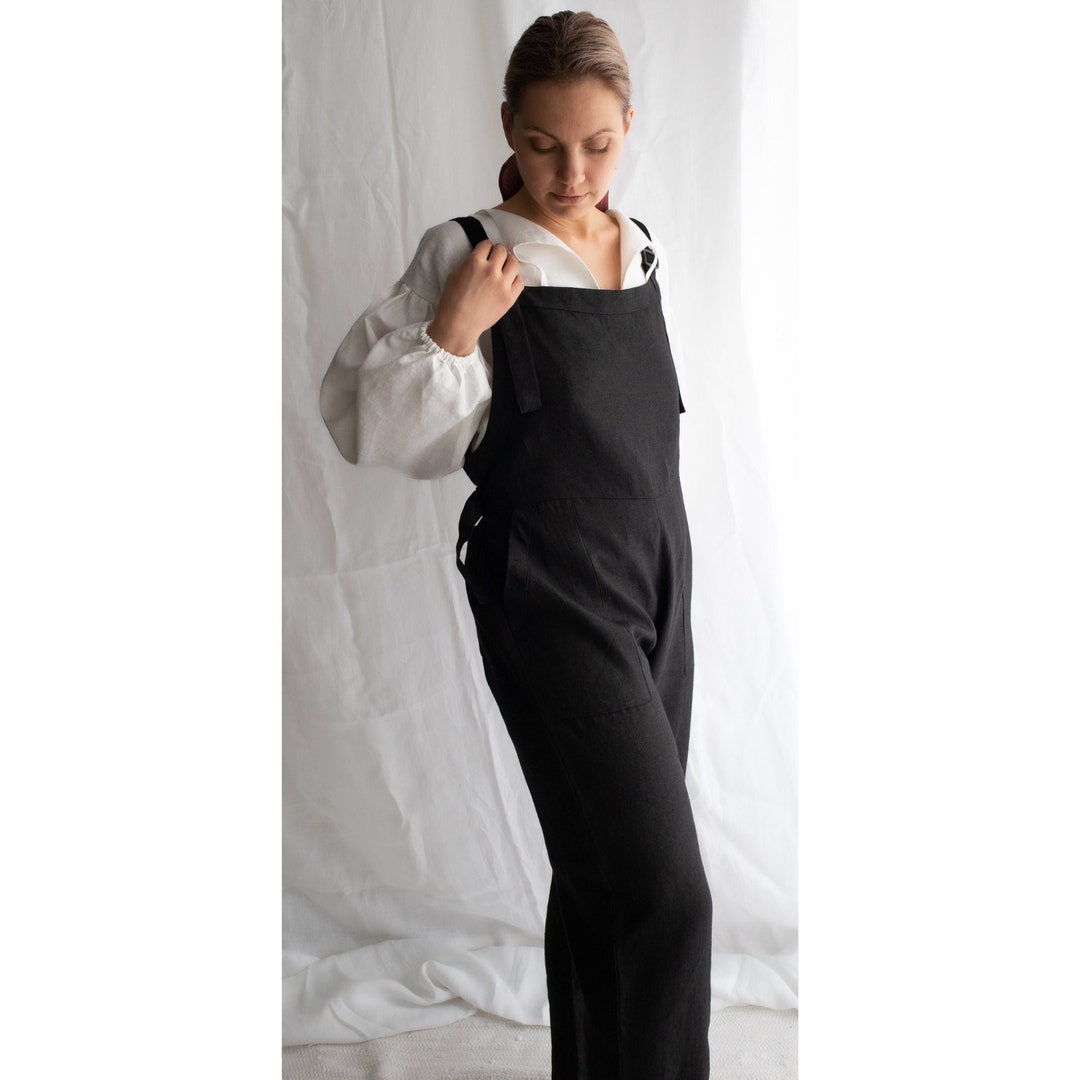 Solid Cotton Linen Pocket Jumpsuit main image 0