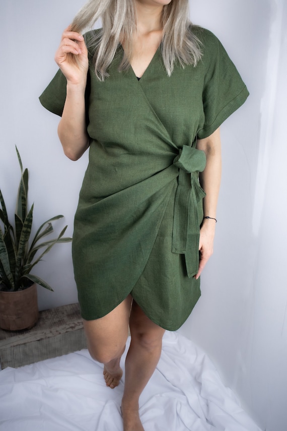 green emerald velvet dress Kia Kimono Maxi Dress — Dark Sage main image 1
