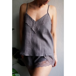 Leinen Pyjama Set Leinen Pyjamas Leinen Pyjamas Top Leinen Pyjamas Shorts Leinen Nachtwäsche Leinen Loungewear Leinen Nachtwäsche Leinen Pyjamas Set