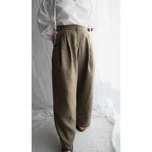 Linen women&#39;s pants. Wide soft linen pants. Loose fit linen pants with pockets. Classic wide-leg pants. Soft linen trousers. Palazzo pants