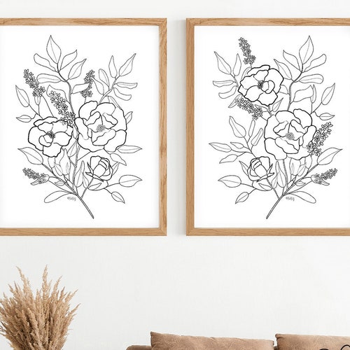 Black and White Wall Art Set of 3 Prints Downloadable Art Etsy