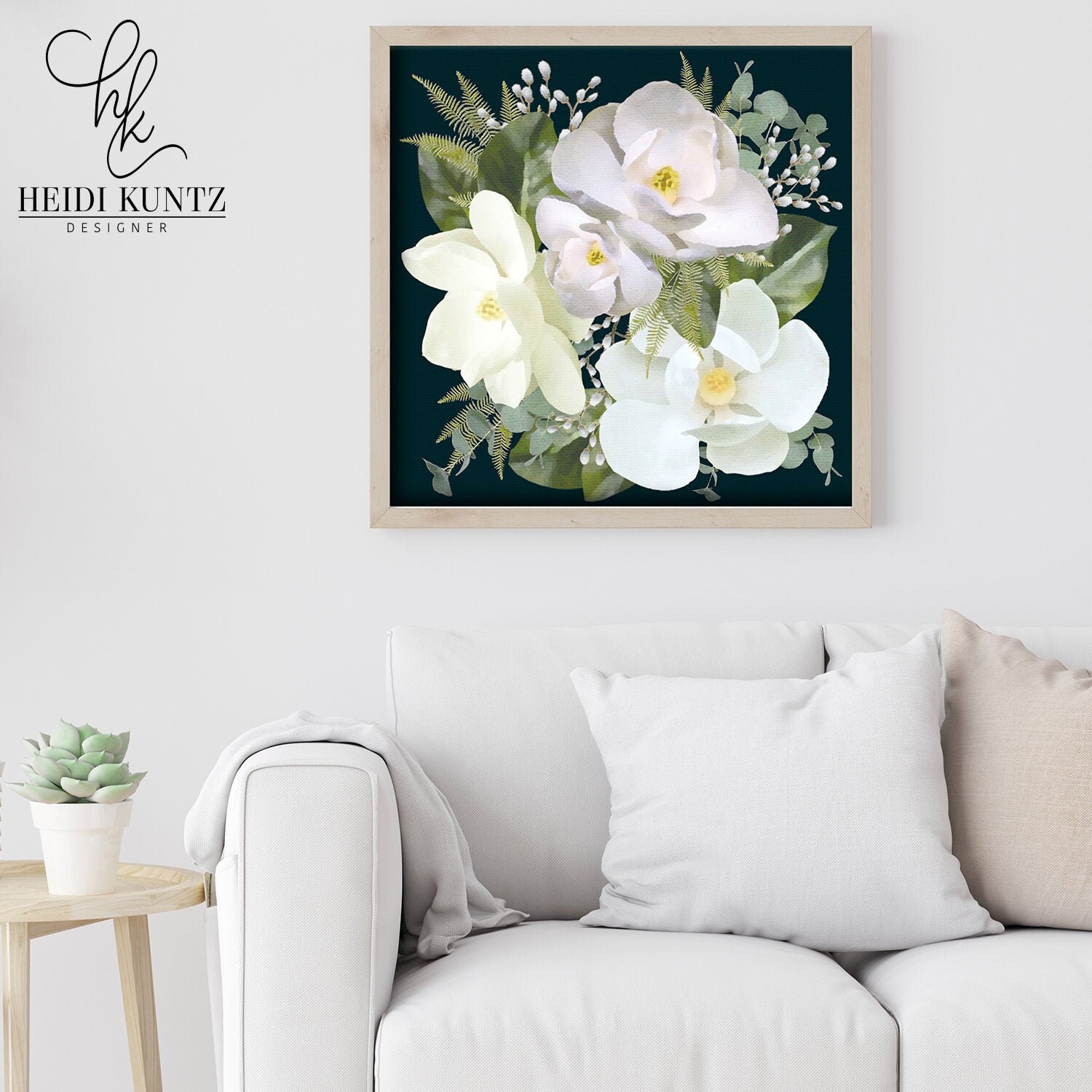 Magnolia Wall Decor Flower Art Floral Art Print Farmhouse