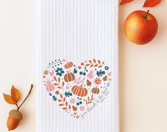 Salmo 136:1, Den gracias al Señor Toalla de cocina de otoño, Regalo para anfitriona de Acción de Gracias, Decoración cristiana de estilo rústico, Detalle decorativo de fe otoñal para el hogar