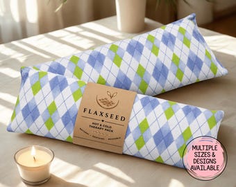 Microwavable Flaxseed Heating Pad, Reusable Hot Cold Therapy Wrap, Neck Wrap, Optional Lavender Scent
