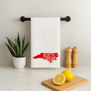 North Carolina Kitchen Dish Towel, State Pride Home Decor, Housewarming or Hostess Gift, New Home Gift, Unique Birthday Gift