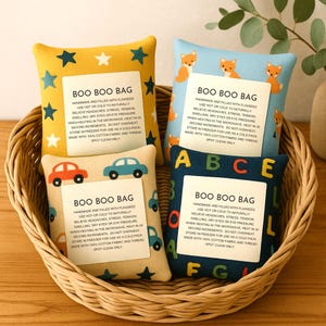 SET OF 2 Flaxseed Boo Boo Bags For Kids, Kids Ouchie Relief, Kid Heat or Ice Pack, Soothing Flaxseed Packs for Children, Child Safe Ice Pack